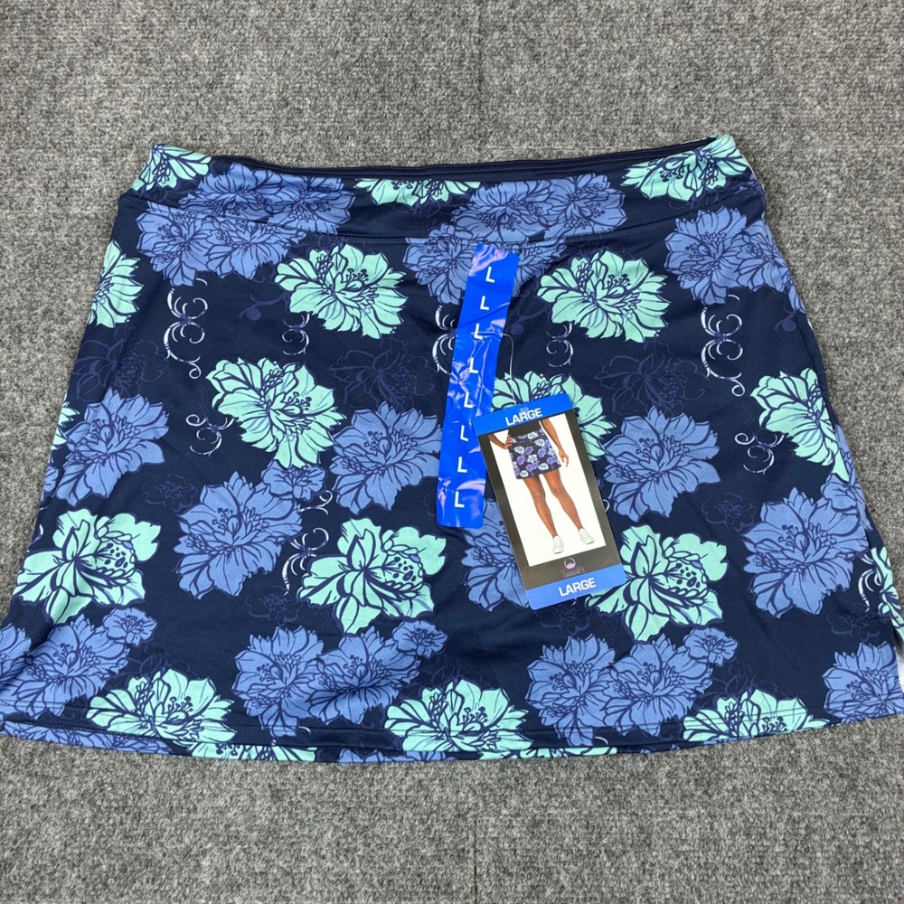 Tranquility by Colorado Clothing Floral Skort Blue Active Skirt Size Large NEW